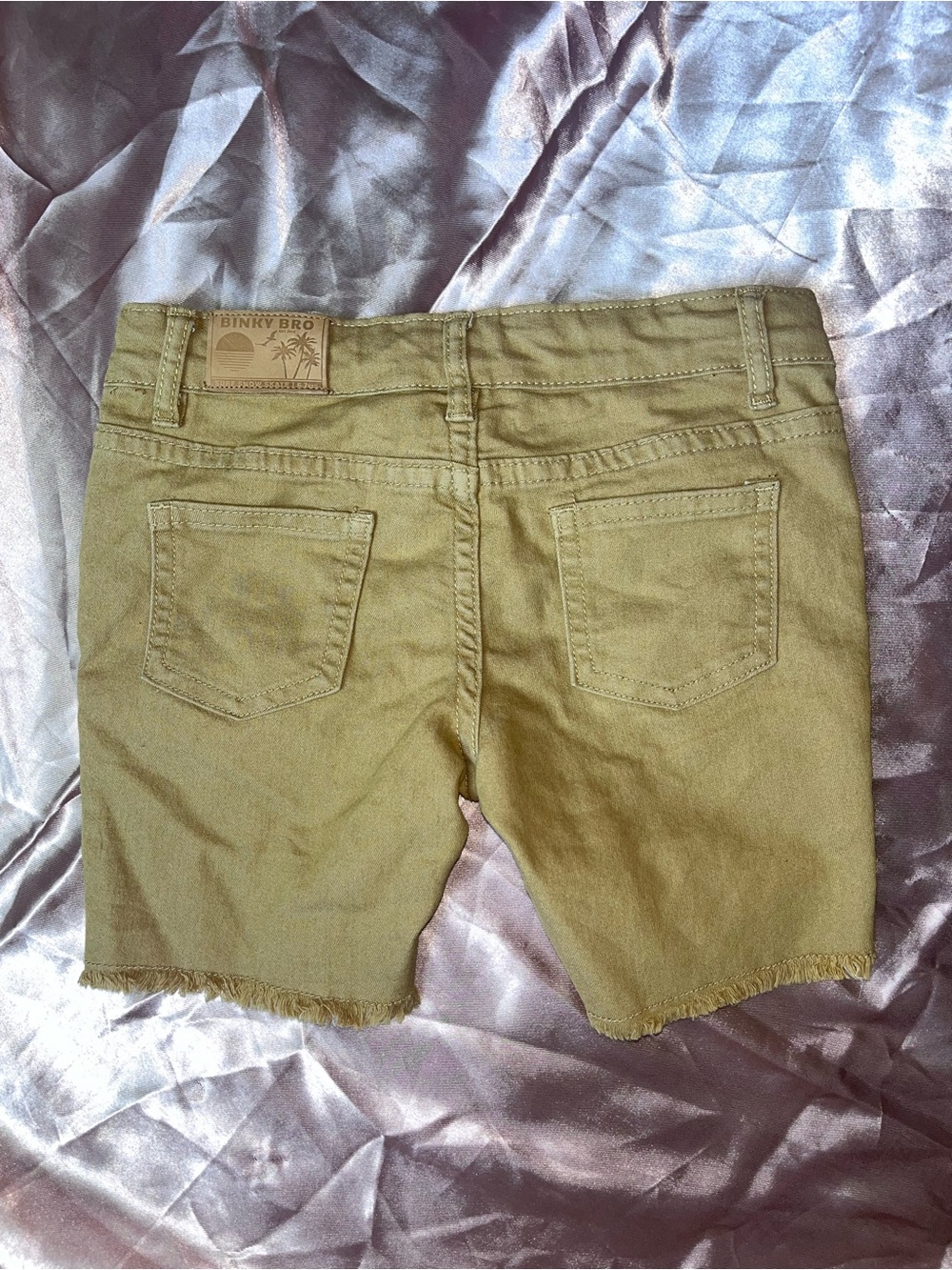Binky Bro Frayed Hem Tan Shorts